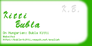 kitti bubla business card